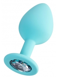 Мятная анальная втулка Brilliant с прозрачным кристаллом - 8 см. - ToyFa - купить с доставкой в Миассе