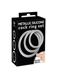 Набор из 3 эрекционных колец под металл Metallic Silicone Cock Ring Set - Orion - в Миассе купить с доставкой