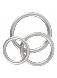 Набор из 3 эрекционных колец под металл Metallic Silicone Cock Ring Set - Orion - в Миассе купить с доставкой