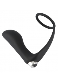Черное эрекционное кольцо с анальной вибропробкой Vibrating Ring   Plug - Orion - в Миассе купить с доставкой