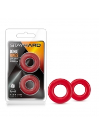 Набор из 2 красных эрекционных колец Stay Hard Donut Rings - Blush Novelties - в Миассе купить с доставкой