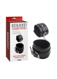 Черные оковы на ноги Obey Me Leather Ankle Cuffs - Chisa - купить с доставкой в Миассе