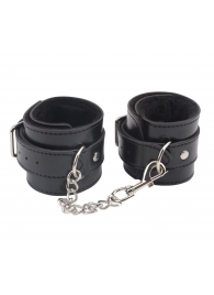 Черные оковы на ноги Obey Me Leather Ankle Cuffs - Chisa - купить с доставкой в Миассе
