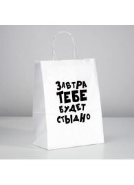 Подарочный пакет  Завтра тебе будет стыдно  - 30 х 24 см. - UPAK LAND - купить с доставкой в Миассе