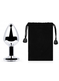 Серебристая анальная пробка с прозрачным стразом - 7,2 см. - Anal Jewelry Plug - купить с доставкой в Миассе