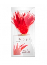 Красный перьевой тиклер Plume - 23 см. - Lola Lingerie - купить с доставкой в Миассе