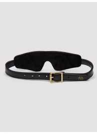 Черная плотная маска на глаза Bound to You Faux Leather Blindfold - Fifty Shades of Grey - купить с доставкой в Миассе