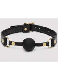 Черный кляп-шар Bound to You Faux Leather Ball Gag - Fifty Shades of Grey - купить с доставкой в Миассе