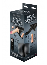 Черный женский пояс BEST SELECT с 3 насадками и вибрацией - LOVETOY (А-Полимер) - купить с доставкой в Миассе