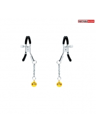 Оригинальные зажимы на соски с желтыми шариками - Notabu - купить с доставкой в Миассе