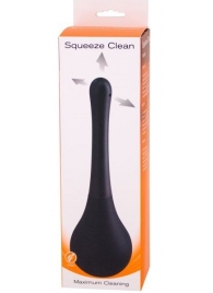 Черный анальный душ SQUEEZE CLEAN с закругленным наконечником - Seven Creations - купить с доставкой в Миассе