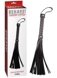 Черная многохвостая плеть Pleasure Whip - 46 см. - Chisa - купить с доставкой в Миассе