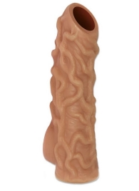 Телесная насадка с венками и открытой головкой Nude Sleeve M - 12 см. - KOKOS - в Миассе купить с доставкой