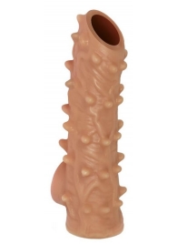 Телесная насадка с шипами и открытой головкой Nude Sleeve M - 12 см. - KOKOS - в Миассе купить с доставкой
