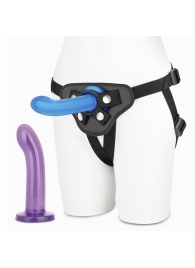 Страпон унисекс Beginners Strap-On с 2 насадками - 15 и 13 см. - Lux Fetish - купить с доставкой в Миассе