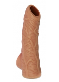 Телесная открытая насадка-реалистик с подхватом мошонки Nude Sleeve S - 10 см. - KOKOS - в Миассе купить с доставкой