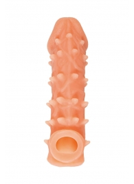 Телесная закрытая насадка с пупырышками Cock Sleeve Size L - 17,6 см. - KOKOS - в Миассе купить с доставкой