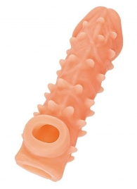 Телесная закрытая насадка с пупырышками Cock Sleeve Size L - 17,6 см. - KOKOS - в Миассе купить с доставкой