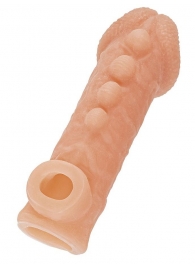 Телесная закрытая насадка с шишечками Cock Sleeve Size L - 17,6 см. - KOKOS - в Миассе купить с доставкой