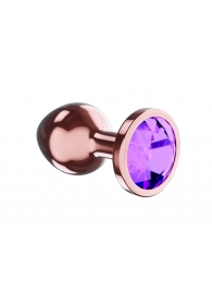 Пробка цвета розового золота с фиолетовым кристаллом Diamond Amethyst Shine S - 7,2 см. - Lola Games - купить с доставкой в Миассе