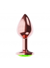 Пробка цвета розового золота с лаймовым кристаллом Diamond Emerald Shine S - 7,2 см. - Lola Games - купить с доставкой в Миассе