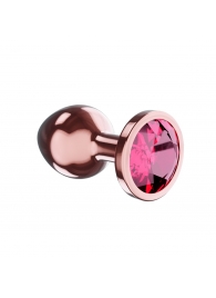 Пробка цвета розового золота с малиновым кристаллом Diamond Ruby Shine S - 7,2 см. - Lola Games - купить с доставкой в Миассе