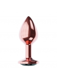 Пробка цвета розового золота с черным кристаллом Diamond Jet Shine L - 8,3 см. - Lola Games - купить с доставкой в Миассе