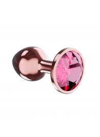 Пробка цвета розового золота с малиновым кристаллом Diamond Ruby Shine L - 8,3 см. - Lola Games - купить с доставкой в Миассе