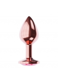 Пробка цвета розового золота с малиновым кристаллом Diamond Ruby Shine L - 8,3 см. - Lola Games - купить с доставкой в Миассе