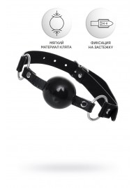 Черный кляп-шар на кожаных ремешках Anonymo - ToyFa - купить с доставкой в Миассе