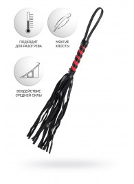 Черно-красный флоггер Anonymo - 45 см. - ToyFa - купить с доставкой в Миассе