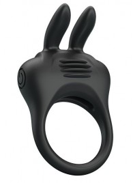 Черное эрекционное кольцо с вибрацией Davion - Baile - в Миассе купить с доставкой