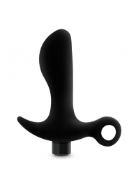Черный анальный вибратор Silicone Vibrating Prostate Massager 01 - 10,8 см. - Blush Novelties - в Миассе купить с доставкой