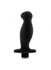 Черный анальный вибромассажёр Silicone Vibrating Prostate Massager 02 - 10,8 см. - Blush Novelties - в Миассе купить с доставкой