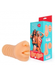 Телесный мастурбатор-ротик с высунутым язычком - Bior toys - в Миассе купить с доставкой