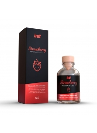 Массажный гель с ароматом клубники Strawberry - 30 мл. - INTT - купить с доставкой в Миассе