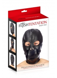 Маска-шлем с прорезями для глаз и регулируемым кляпом - Fetish Tentation - купить с доставкой в Миассе
