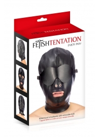 Маска-шлем с отверстием для рта и съемными шорами - Fetish Tentation - купить с доставкой в Миассе