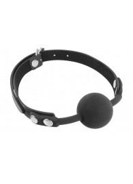 Черный силиконовый кляп-шарик на ремешках - Fetish Tentation - купить с доставкой в Миассе