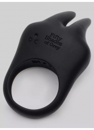 Черное эрекционное виброкольцо Sensation Rechargeable Vibrating Rabbit Love Ring - Fifty Shades of Grey - в Миассе купить с доставкой