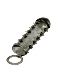 Дымчатая стимулирующая насадка с закрытой головкой SAMURAI PENIS SLEEVE BLACK - 14,5 см. - NMC - в Миассе купить с доставкой