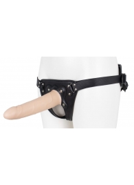 Пустотелый страпон Harness CLASSIC с бандажом - 19,5 см. - LOVETOY (А-Полимер) - купить с доставкой в Миассе