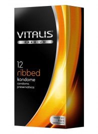 Ребристые презервативы VITALIS PREMIUM ribbed - 12 шт. - Vitalis - купить с доставкой в Миассе