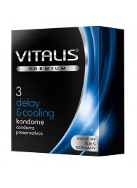 Презервативы VITALIS PREMIUM delay   cooling с охлаждающим эффектом - 3 шт. - Vitalis - купить с доставкой в Миассе