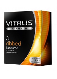 Ребристые презервативы VITALIS PREMIUM ribbed - 3 шт. - Vitalis - купить с доставкой в Миассе