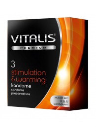 Презервативы VITALIS PREMIUM stimulation   warming с согревающим эффектом - 3 шт. - Vitalis - купить с доставкой в Миассе