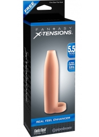 Насадка-расширитель с кольцом для подхвата мошонки Real Feel Enhancer - 14 см. - Pipedream - в Миассе купить с доставкой