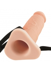 Телесный реалистичный фаллоимитатор с полостью Silicone Hollow Extension - 20 см. - Pipedream - купить с доставкой в Миассе