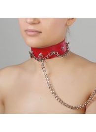 Красный ошейник из натуральной кожи - Sitabella - купить с доставкой в Миассе