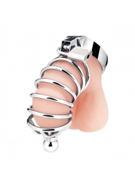 Серебристая клетка для члена Urethral Play Cage - BlueLine - купить с доставкой в Миассе